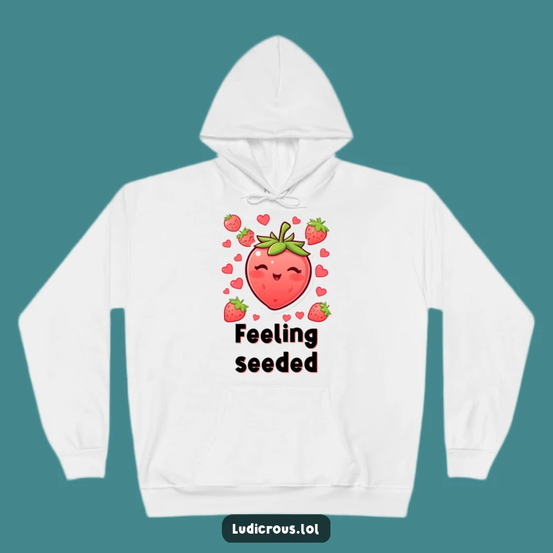 Funny Blushing Strawberry Wink Hoodie - Cozy & Cute Humor for Chilly Days
