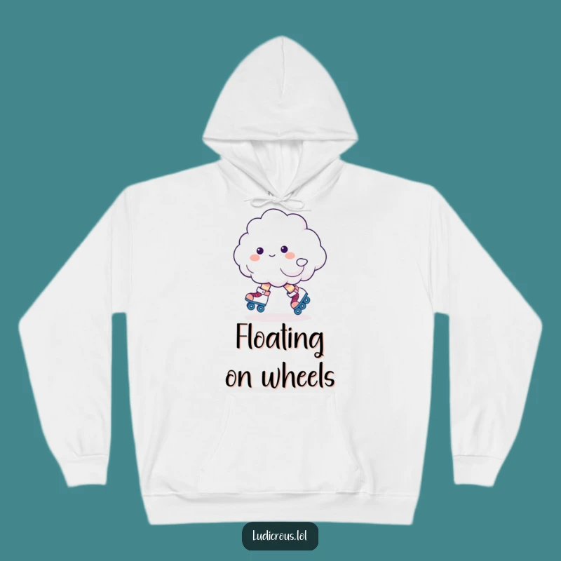 Funny Cloud Roller Skates Hoodie: Cozy Up with Hilarious Wobbling Warmth!