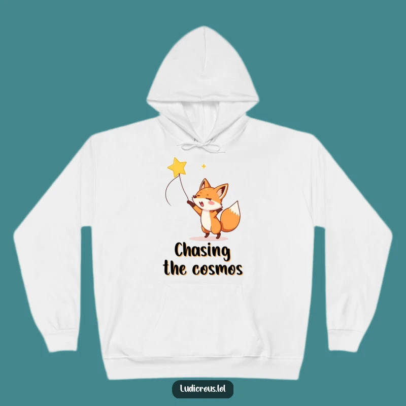 Funny Fox Shooting Star Hoodie - Cozy and Hilarious Celestial Adventure Gift