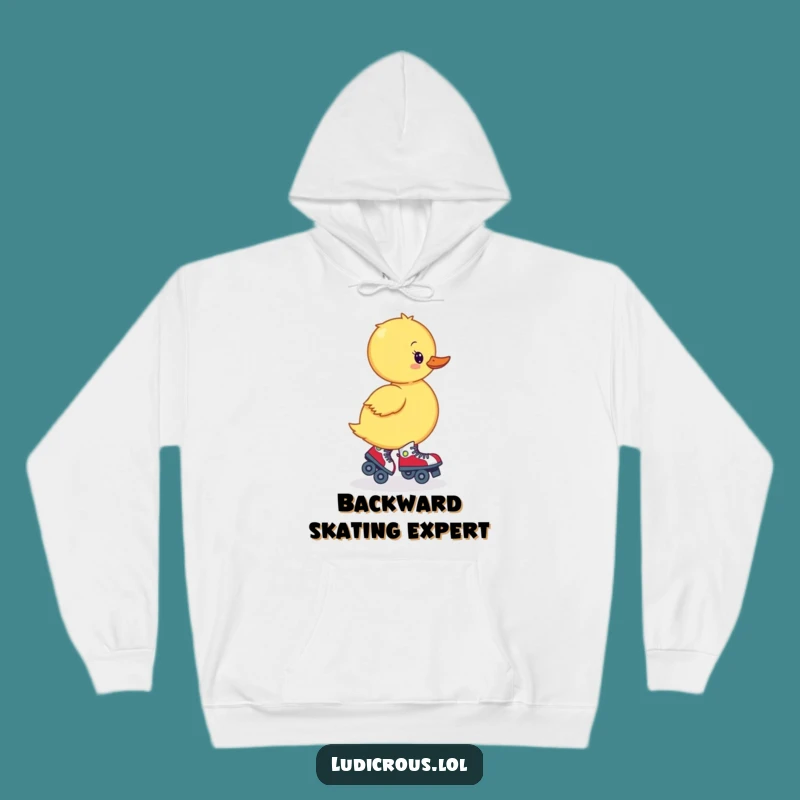 Funny Wobbly Duckling Skates Hoodie: Cozy Wobbles, Hilarious Style