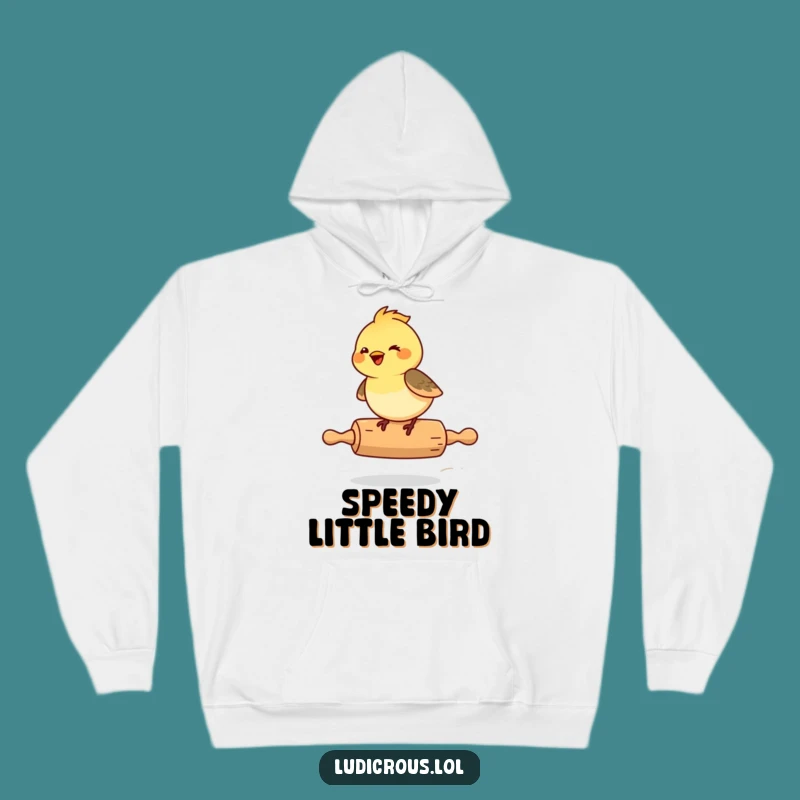Funny Chickadee Rolling Pin Hoodie: Cozy Up with This Joyful Bird Design, Great Gift!