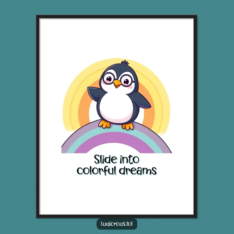 Free Printable Funny Penguin Monocle Wall Art - Quirky Downloadable Decor Gift