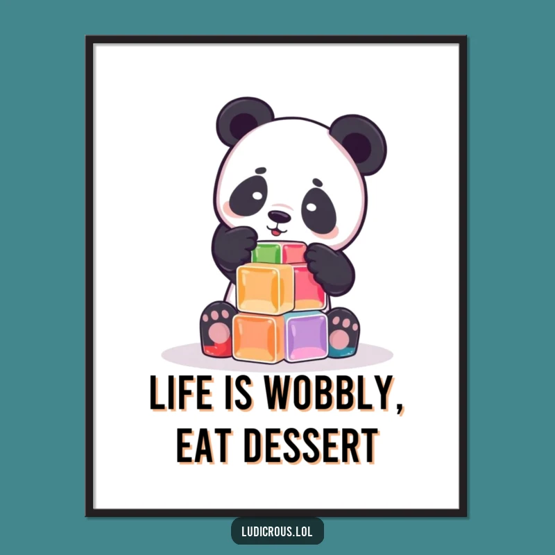 Funny Free Printable Wall Art: Panda Jell-O Tower - Quirky Decor