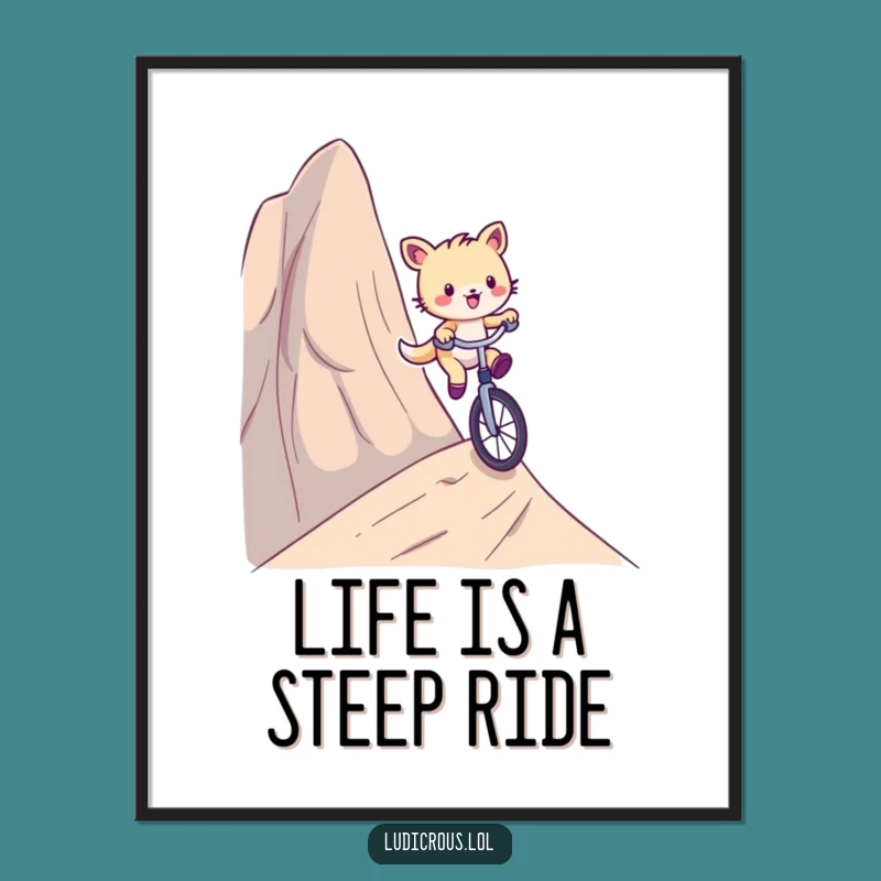 Funny Free Printable Wall Art: Unicycle Critter - Hilarious Downloadable Decor