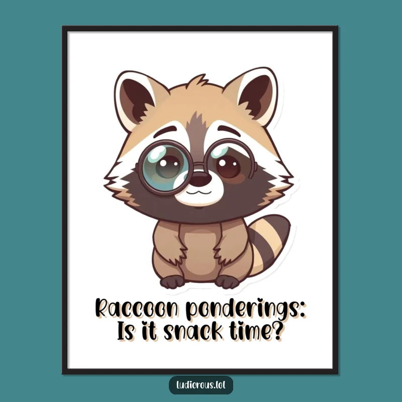 Raccoon Philosopher Art: Free Printable Downloadable Wall Decor for Curious Minds