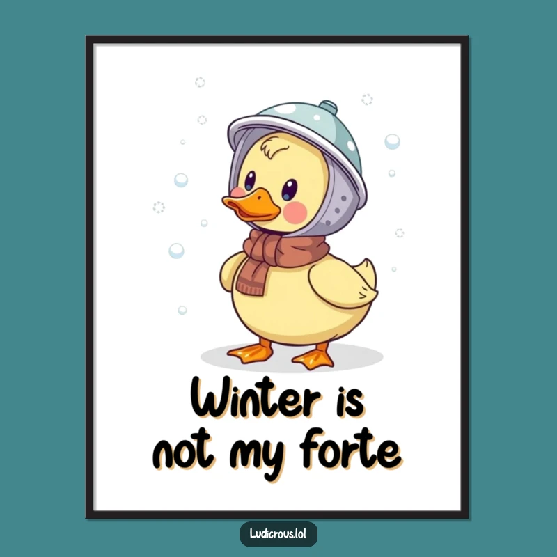 Funny Free Printable Wall Art: Duck's Snowfall Shenanigans for Quirky Home Decor!