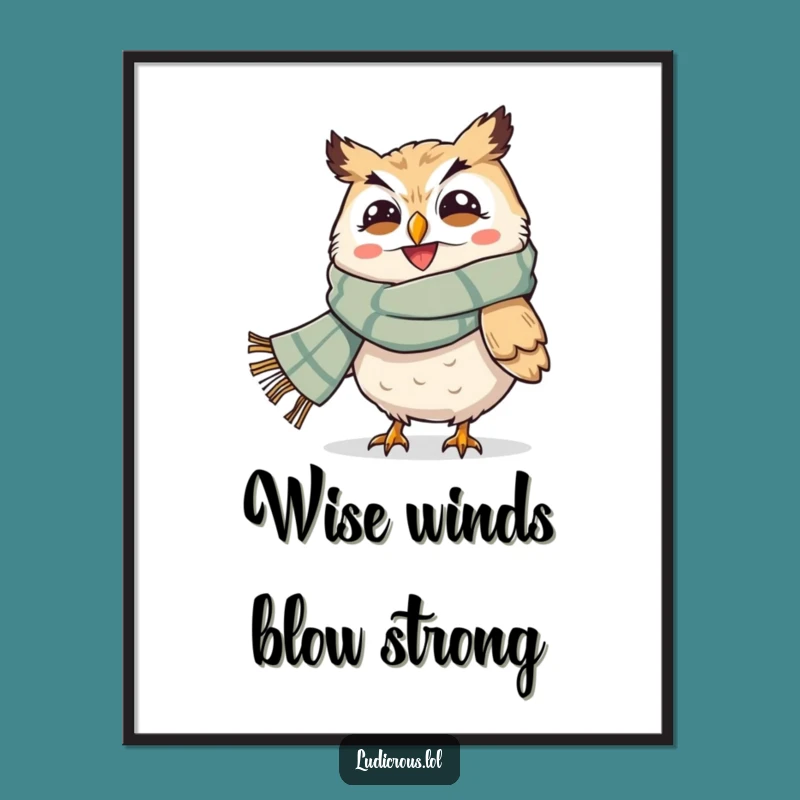 Free Printable Wall Art: Windblown Owl - Whimsical Downloadable Decor for Your Space