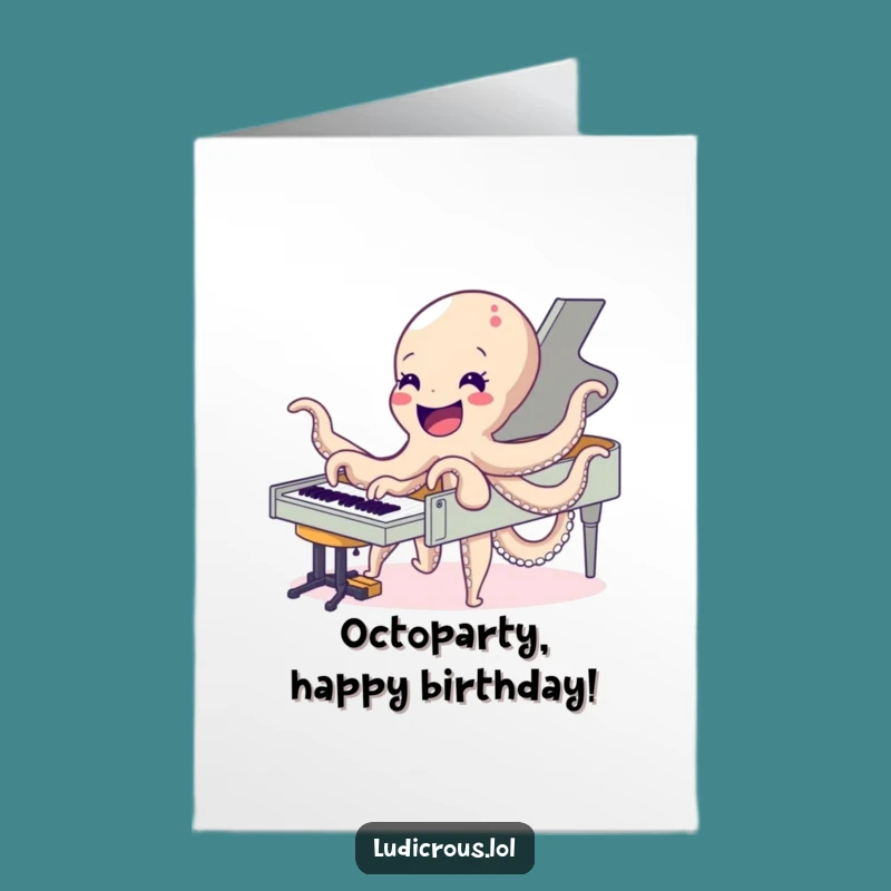 Free Printable Birthday Card: Octopus Maestro for a Musical DIY Gift