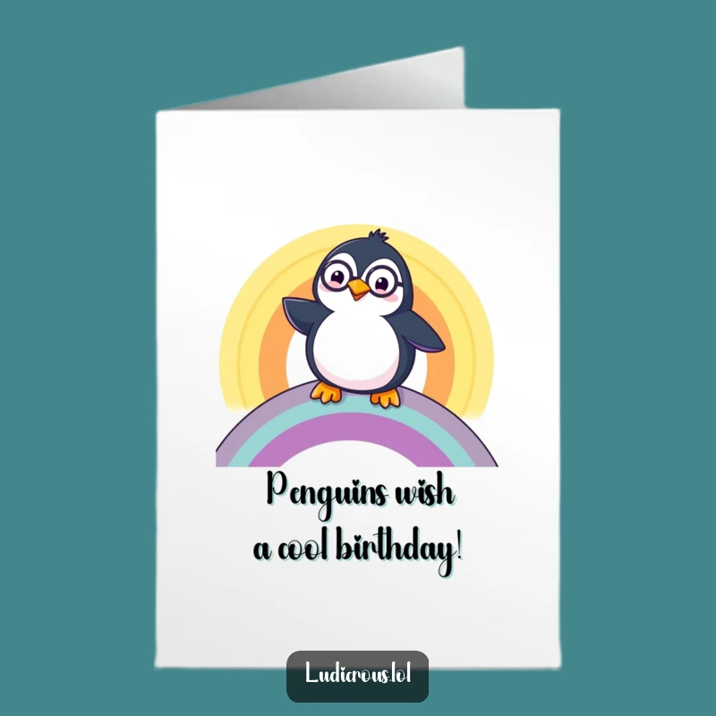 Free Printable Funny Penguin Monocle Birthday Card - Hilarious Downloadable Gift