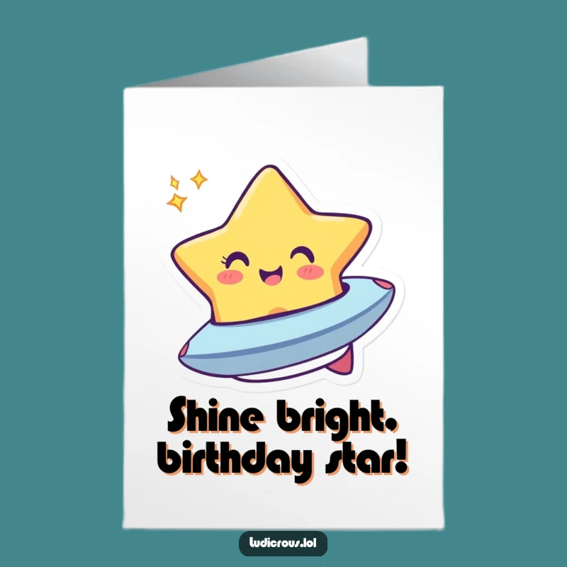 Free Printable Star Spaceship Birthday Card: Blast Off with Funny Downloadable Fun