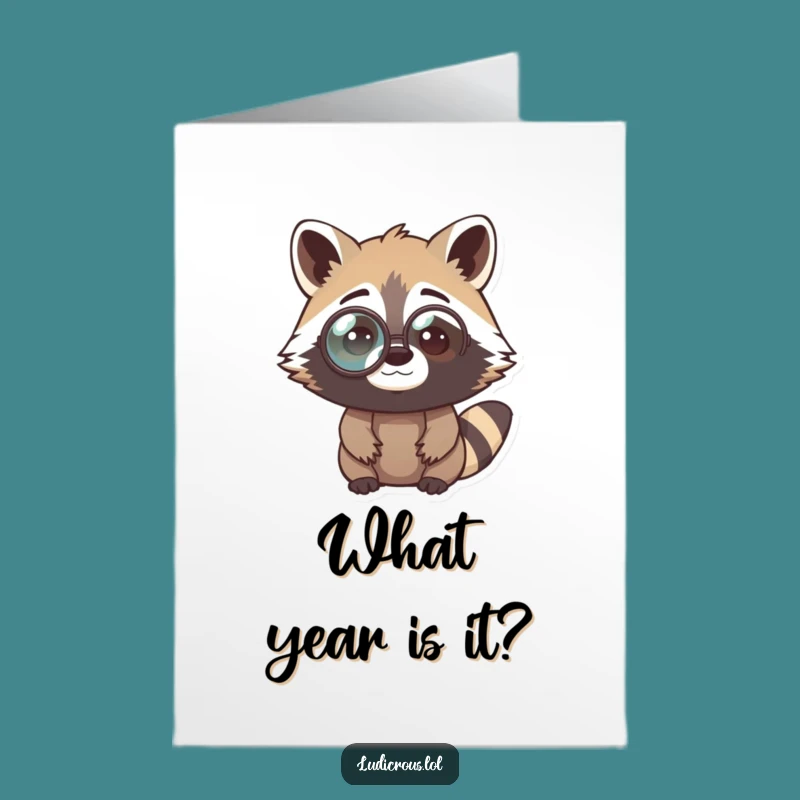 Perplexed Raccoon Birthday Card: Free Printable Downloadable for a Quirky Celebration