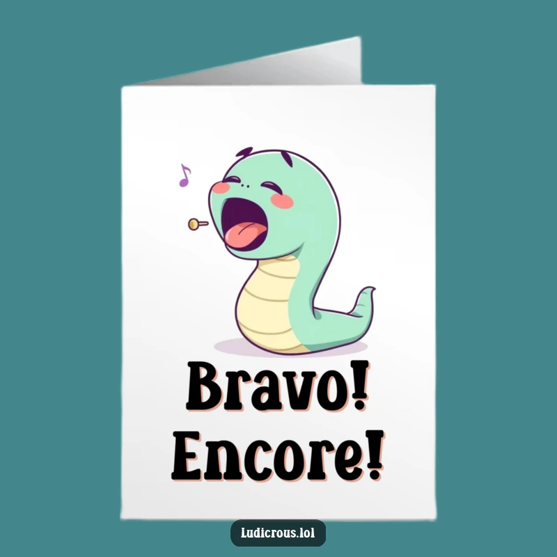 Free Printable Worm Congrats Card - Opera Singer Downloadable Gift of Applause