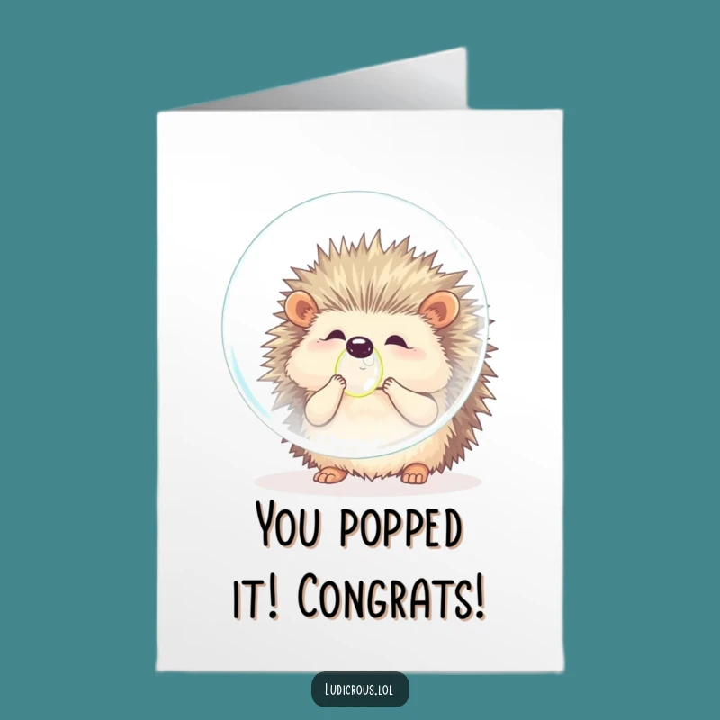 Congrats Hedgehog Card: Free Printable Downloadable for Over-the-Top Achievements