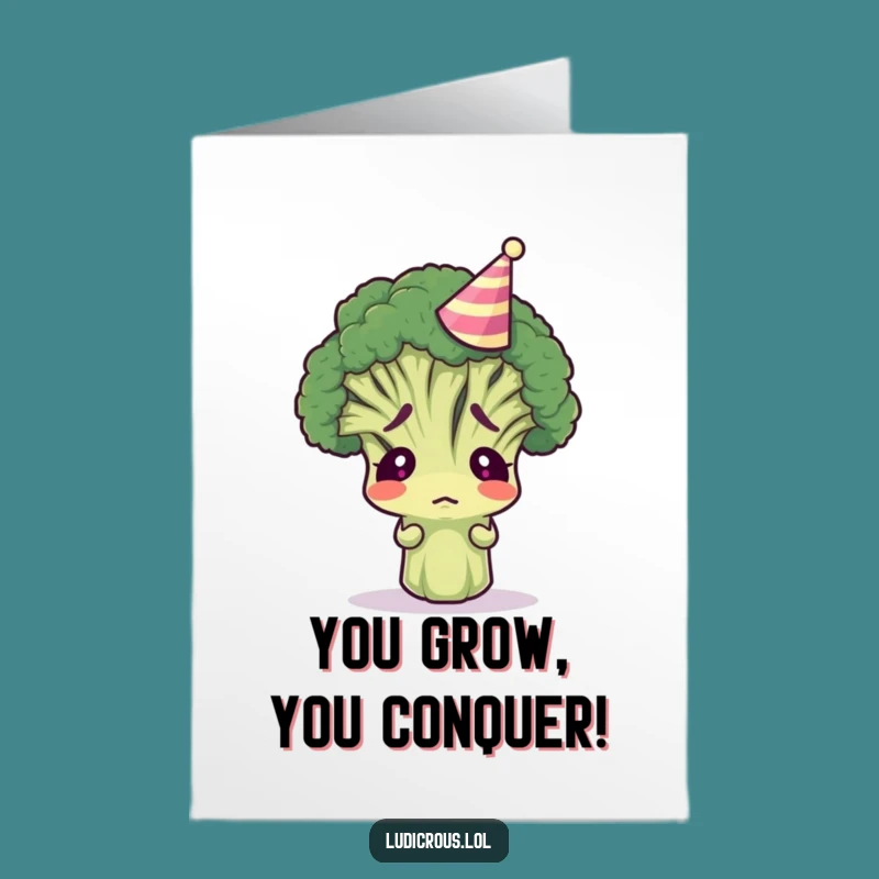 Free Printable Broccoli Congrats Card: Funny Downloadable Gift for Unexpected Wins