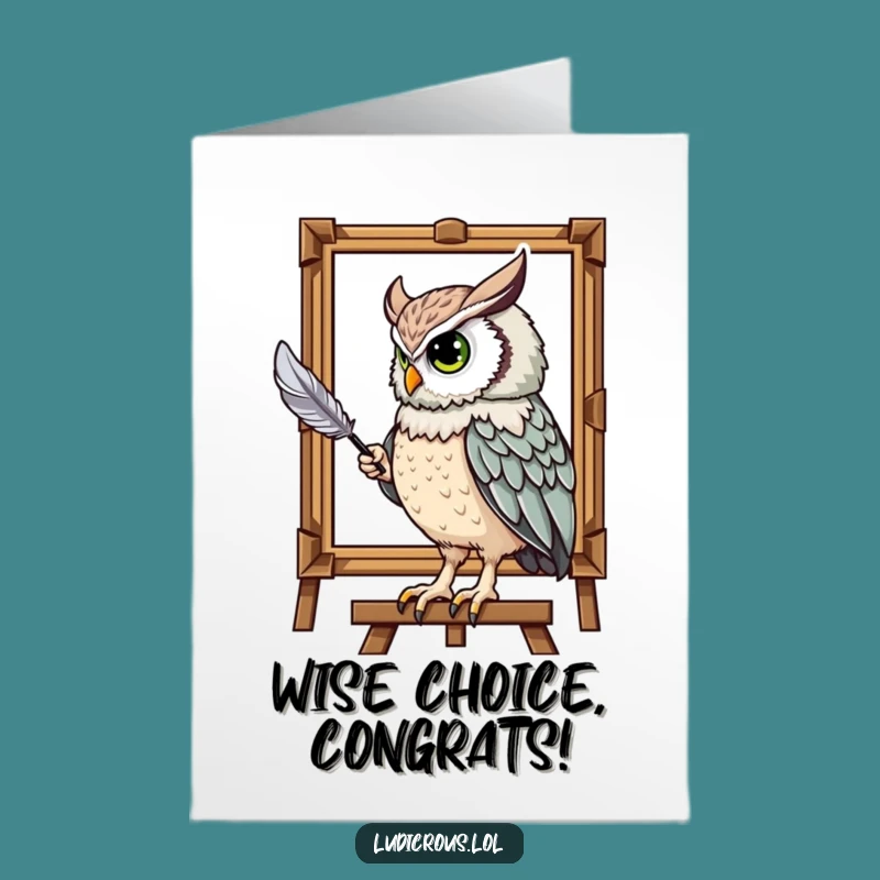Free Printable Congrats Card: Owl Tail Feather Artist - Creative Downloadable Gift