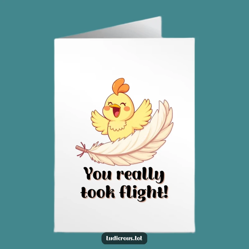 Free Printable Rubber Chicken Congrats Card: Funny Downloadable Gift for High Achievers