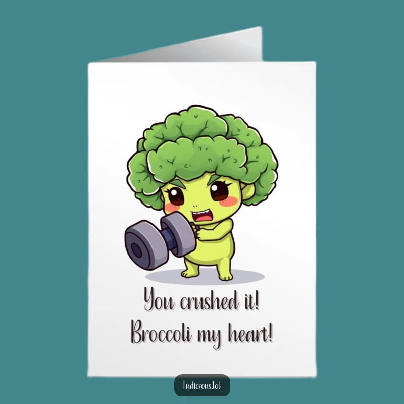 Hilarious Free Printable Congrats Card: Broccoli's Big Lift, Downloadable Achievement