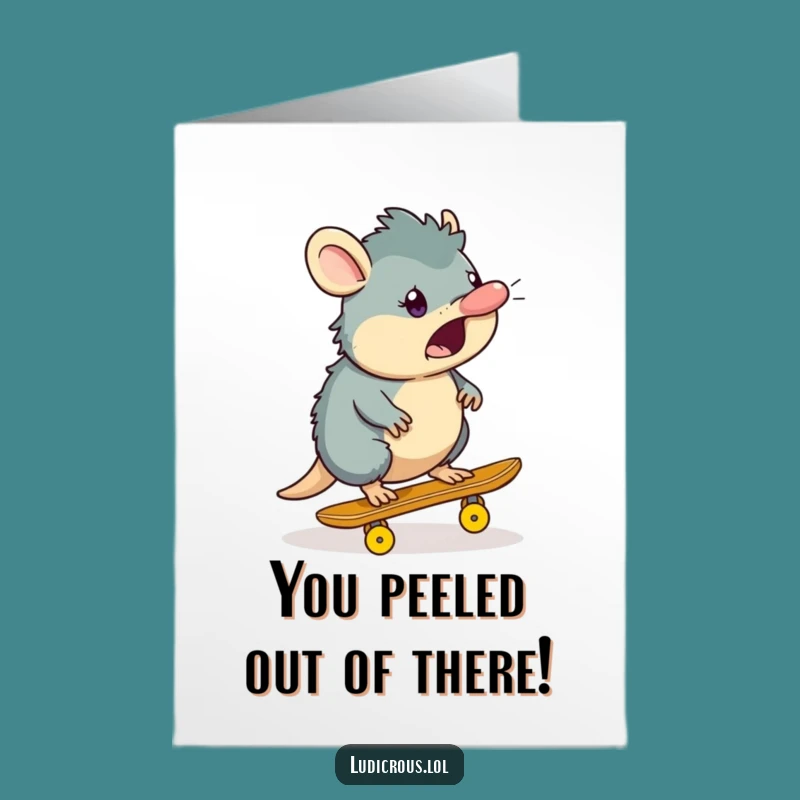Printable Platypus Congrats Card: Banana Peel Skate Fail Free Download