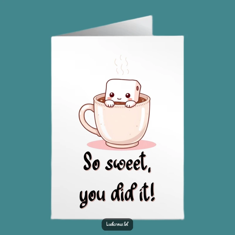 Free Printable Marshmallow Congrats Card: Sweet Success in a Mug Downloadable