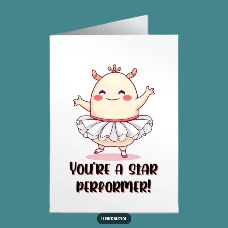 Free Printable Blob Congrats Card - Tutu Triumph, Downloadable Celebration!
