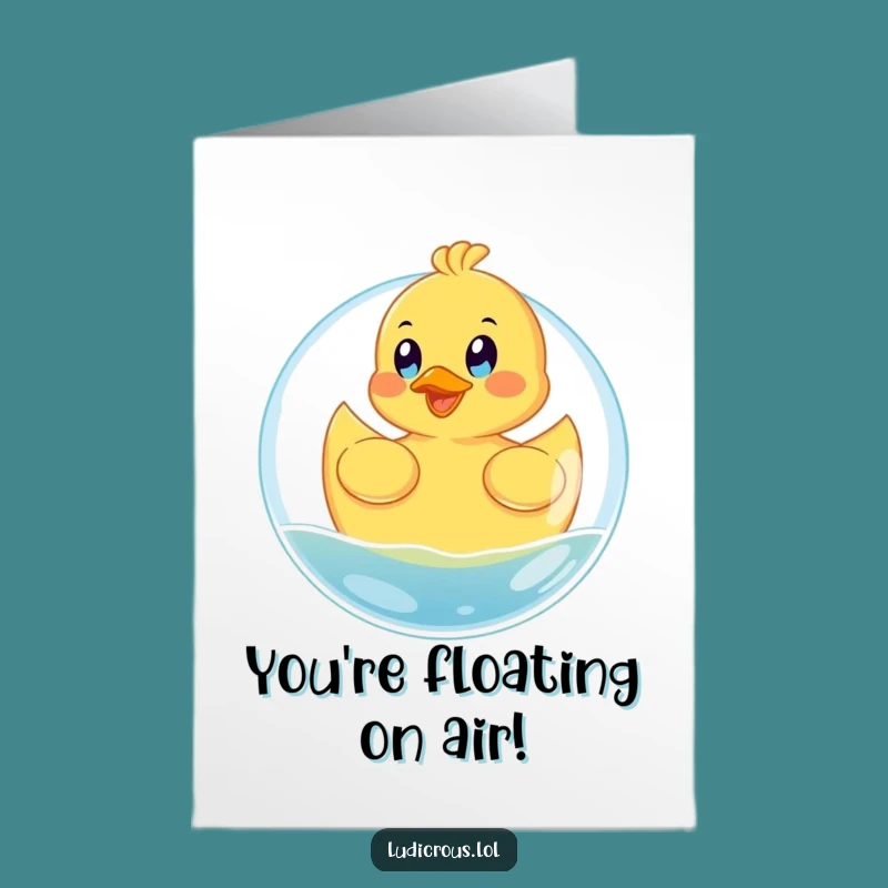 Free Printable Congrats Card: Ducky Bubble, Cheerful Downloadable Gift