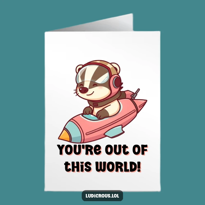 Free Printable Congrats Card: Badger Rocket Pilot for a Bold Downloadable Achievement Gift