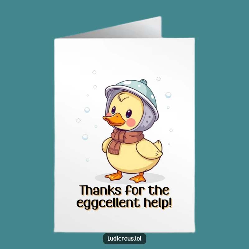 Free Printable Funny Duck Thank You Card: Grateful for Snow Much Love!