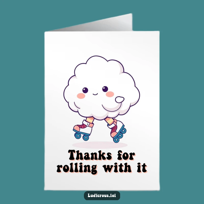 Free Printable Thank You Card: Cloud Skates - Funny Downloadable