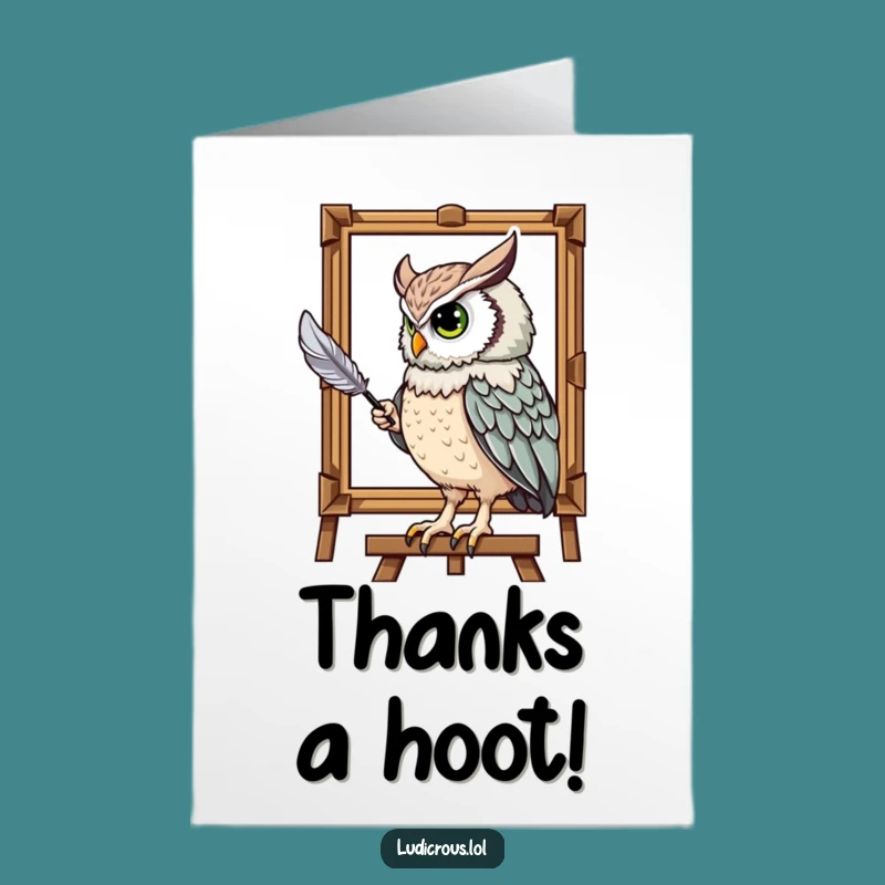 Free Printable Thank You Card: Owl Tail Feather Art - Grateful Downloadable Gift