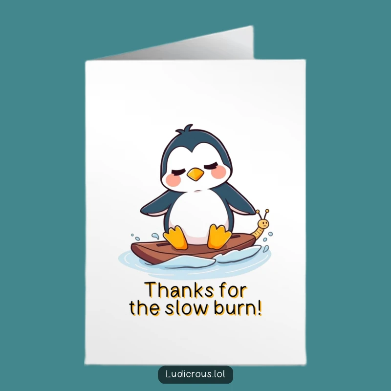 Free Printable Thank You Card: Penguin & Snail Journey, Hilarious Downloadable Gift