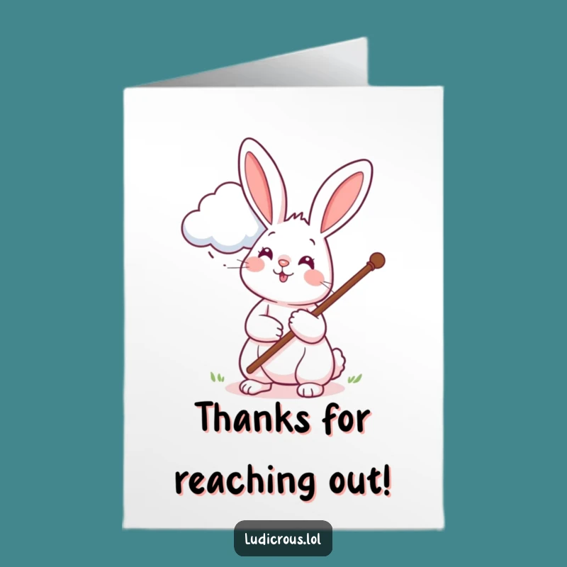 Free Printable Thank You Card: Rabbit & Cloud - Humorous Downloadable Gratitude Gift
