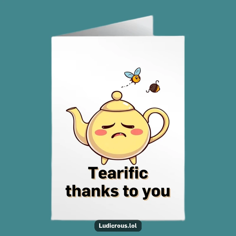 Quirky Free Printable Thank You Card: Teapot's Steam Tantrum, Downloadable Gratitude
