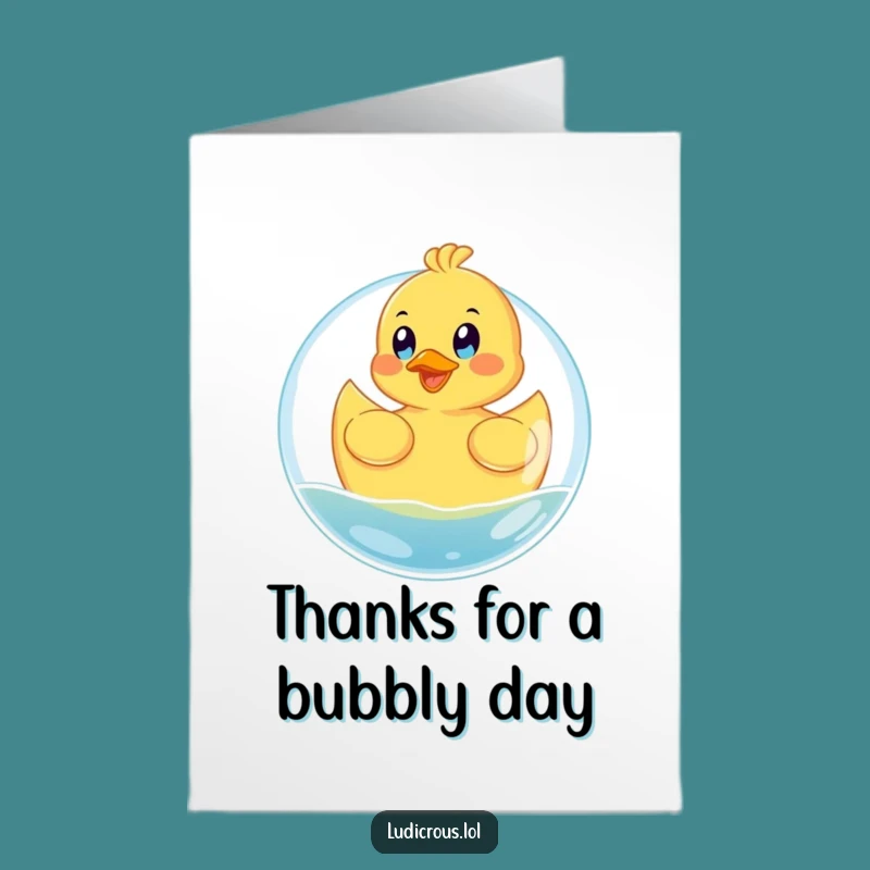 Free Printable Thank You Card: Rubber Ducky Bubble, Joyful Downloadable Gift