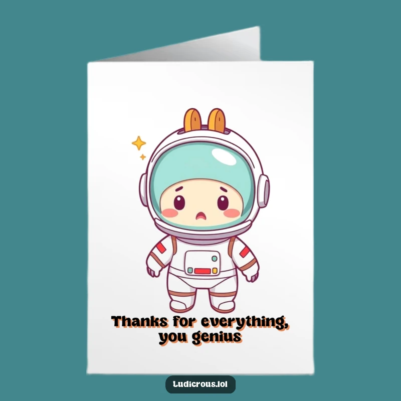 Free Printable Astronaut Thank You Card - Toaster Head Gratitude, Downloadable Gift!