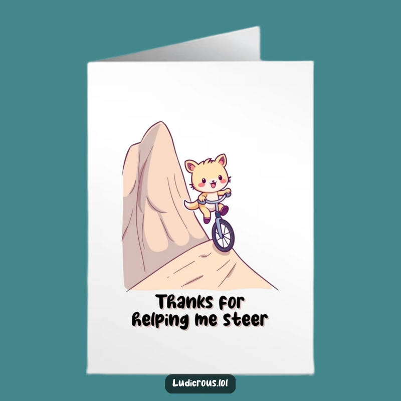Free Printable Thank You Card: Unicycle Critter - Funny Downloadable Gift