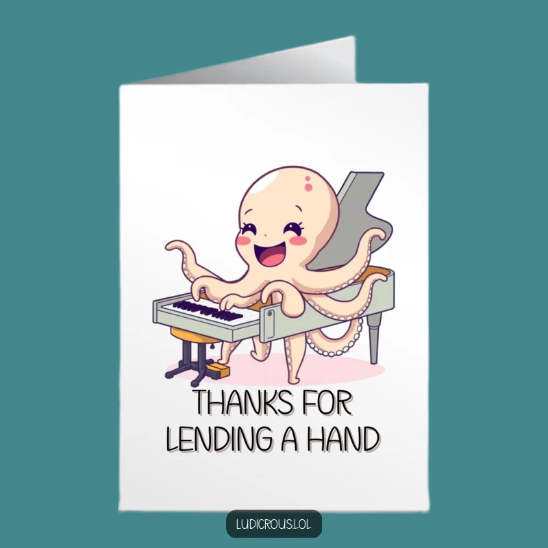 Free Printable Thank You Card: Octopus Musician for a Sweet DIY Message