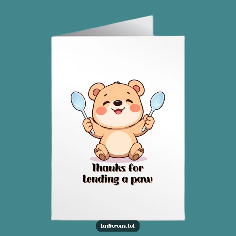 Hilarious Free Printable Bear Cub Thank You Card - Effortful Gratitude Downloadable