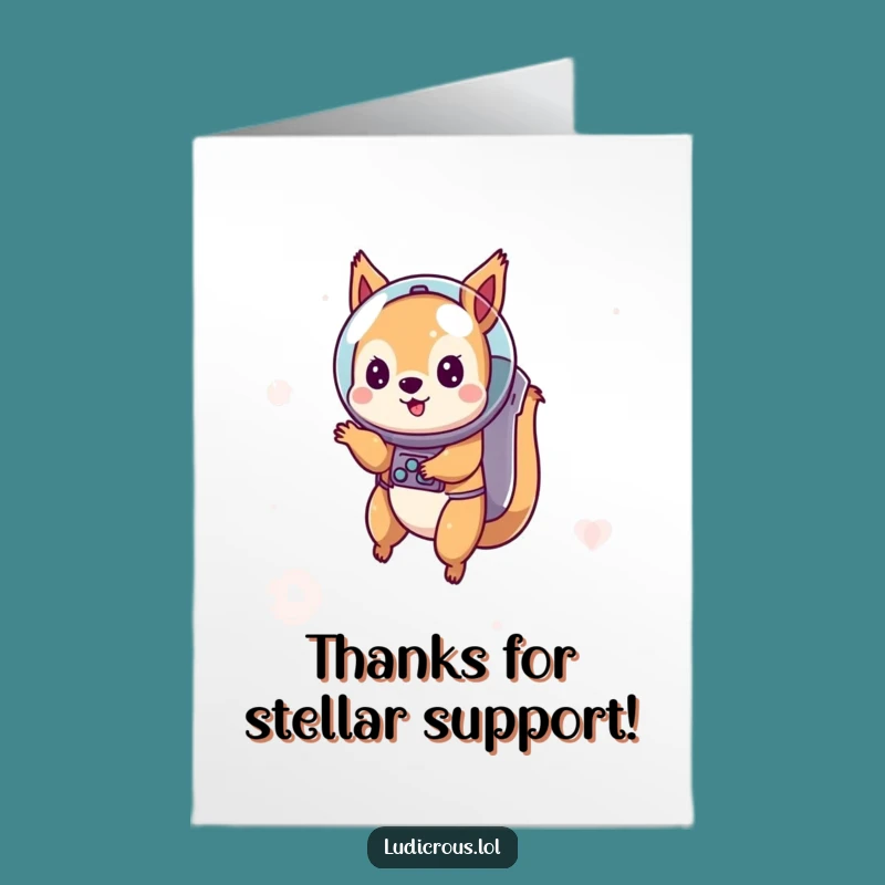 Free Printable Thank You Card: Space Squirrel - Stellar Downloadable Gratitude Gift