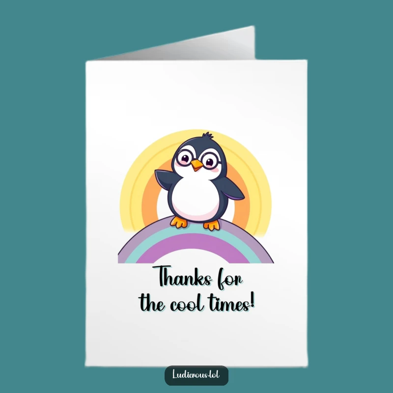 Free Printable Funny Penguin Monocle Thank You Card - Adorable Downloadable Gift