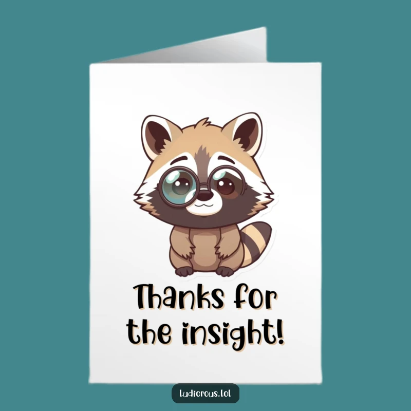 Perplexed Raccoon Thank You Card: Free Printable Downloadable for Sincere Gratitude