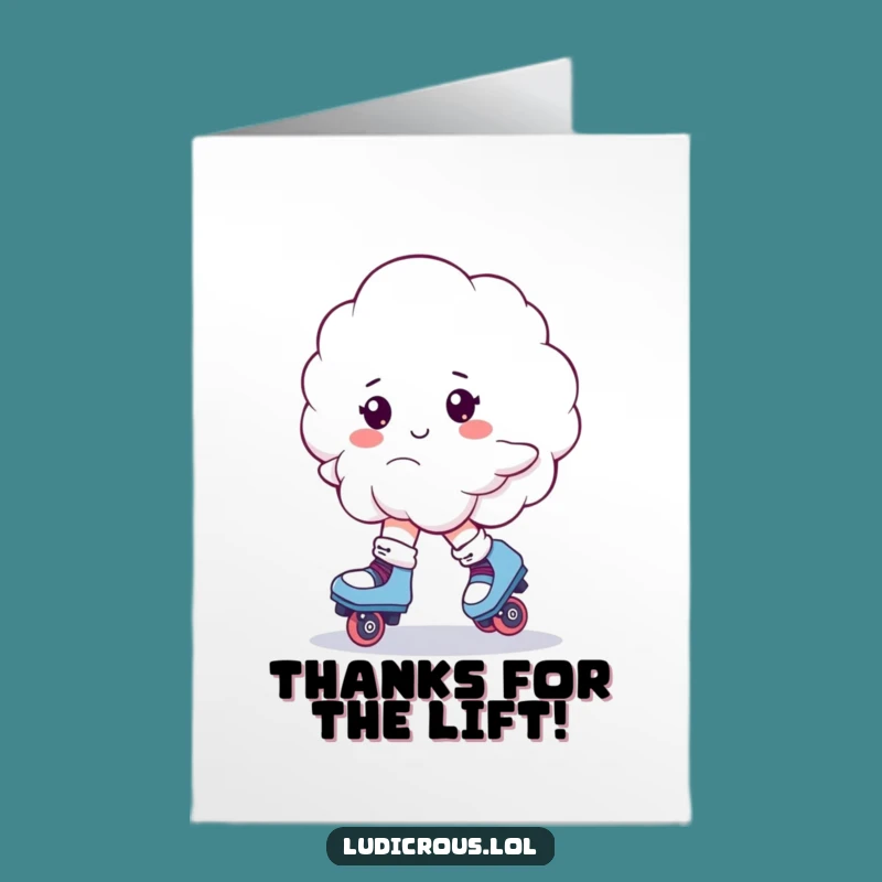Free Printable Thank You Card: Cloud's Thankful Glide - Quirky Appreciation