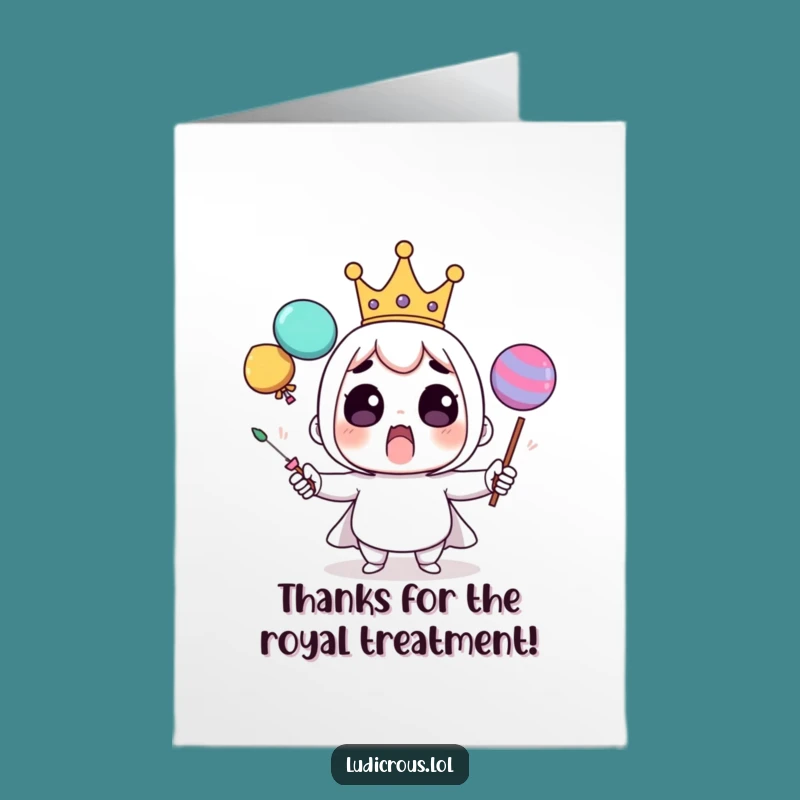 Free Printable Thank You Card: Juggling King Character - Funny Downloadable Gift