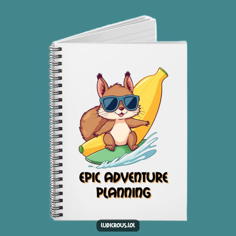 Funny Squirrel Banana Surf Notebook: Jot Down Laughs and Ideas