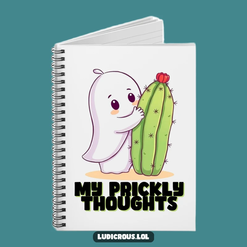 Funny Ghost Cactus Hug Notebook: Jot Down Spooky Ideas - Gift!