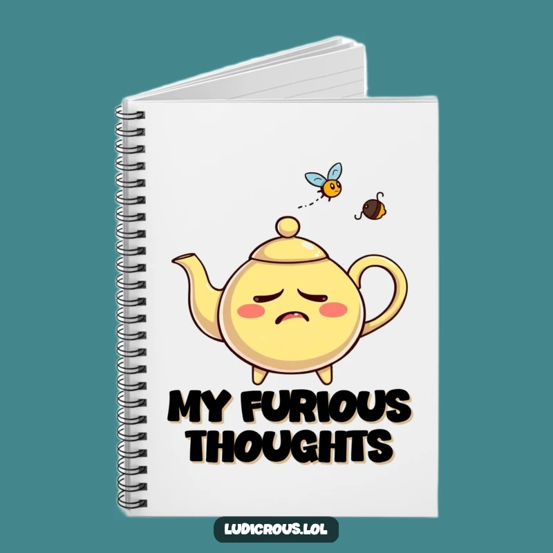 Funny Nervous Teapot Notebook - Jot Down Anxious Thoughts!