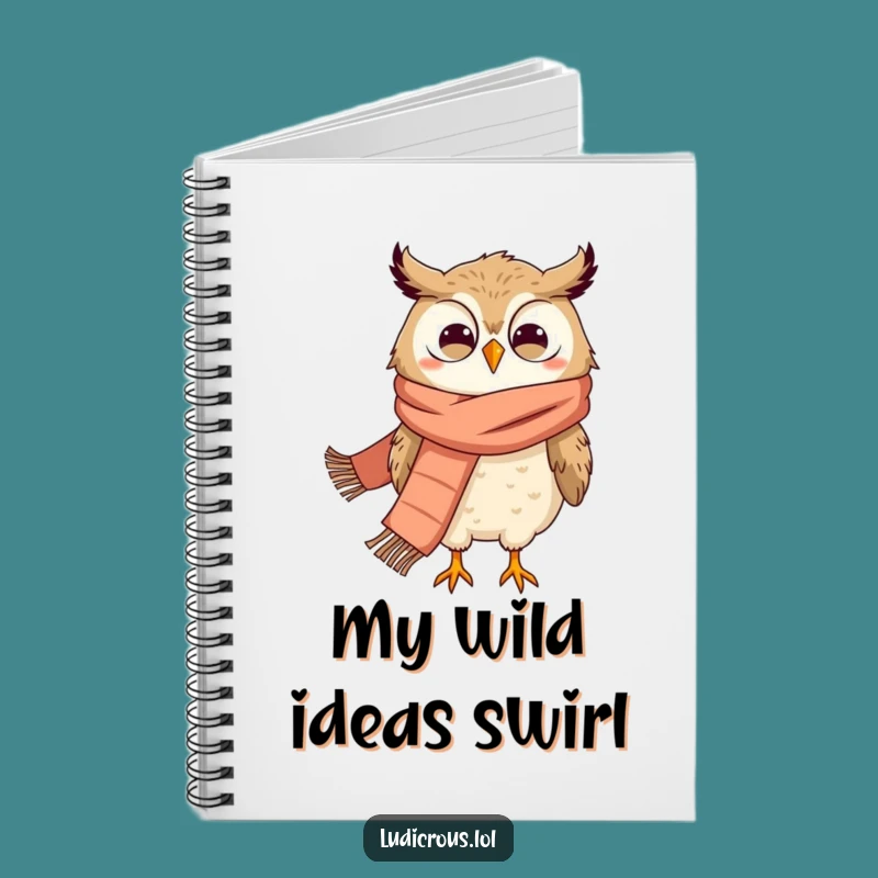 Funny Owl Notebook: Grinning Owl Scarf, Windblown Ideas, Hilarious Journal Gift