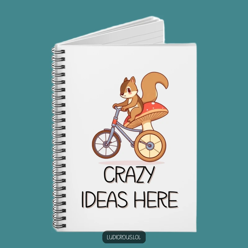 Funny Squirrel Mushroom Notebook - Bewildered Unicycle Journal