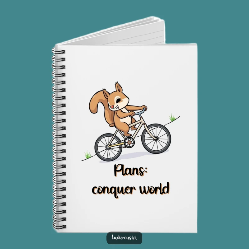 Funny Squirrel Bike Notebook: Jot Down Goals, Perfect Stationery Funny Gift