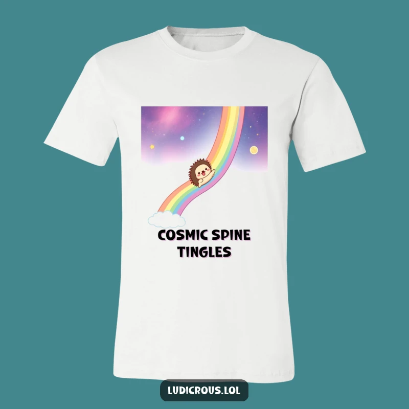 Funny Hedgehog Rainbow Cosmos T-Shirt: Wear Your Joyful Adventure!