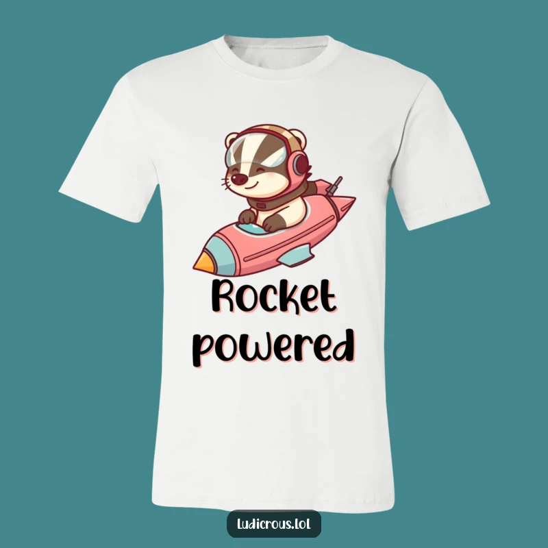 Funny Badger Rocket Launch T-Shirt: Adventure awaits with this hilarious tee!
